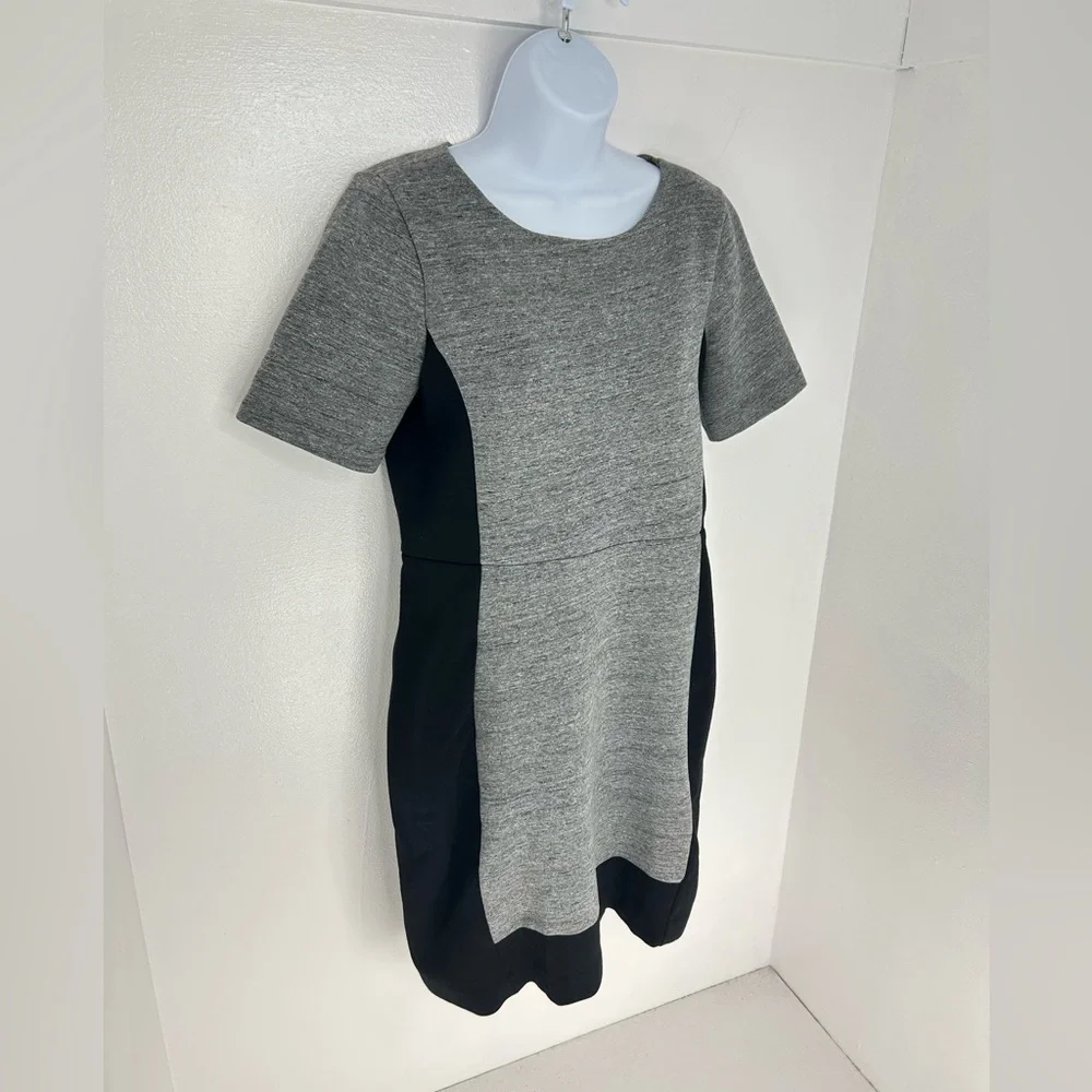 J. Crew Colorblock‎ Sheath Dress Size 6 Black Grey Career Dark Academia